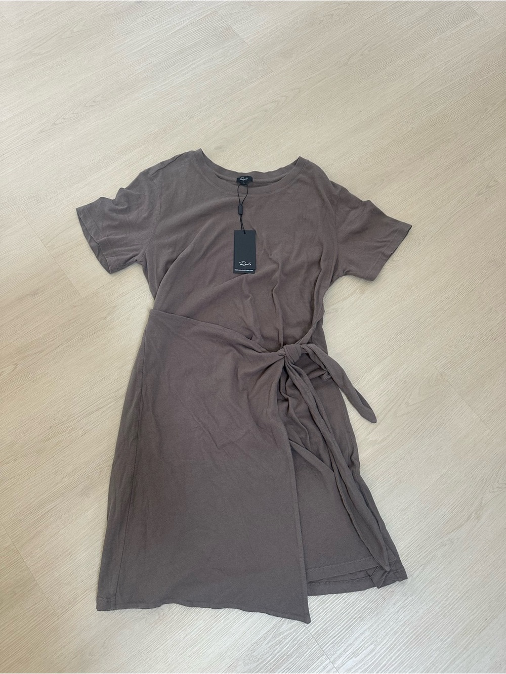 NWT Rails Edie Dress in Canteen Tan Brown Size Large Front Tie Cotton
